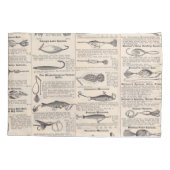 ヴィンテージ魚釣りルアー:アンティーク1900年代の漁師 枕カバー (裏面)