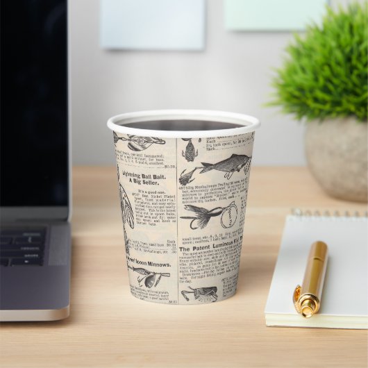 ヴィンテージ魚釣りルアー:アンティーク1900年代の漁師 紙コップ (インサイチュ)