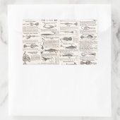 ヴィンテージ魚釣りルアー：アンティーク1900年代の漁師 長方形シール (バッグ)