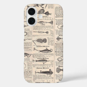 ヴィンテージ魚釣りルアー:アンティーク1900年代の漁師 iPhone 16ケース