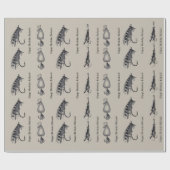 ヴィンテージ魚釣りルズパターン ラッピングペーパー (フラット)