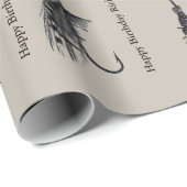 ヴィンテージ魚釣りルズパターン ラッピングペーパー (ロールコーナー)