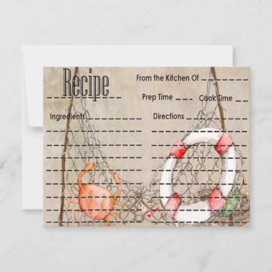 ヴィンテージ魚釣りレシピカード (正面)
