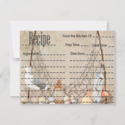ヴィンテージ魚釣りレシピカード (正面)