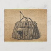 ヴィンテージ魚釣り用具箱はがき ポストカード (正面)