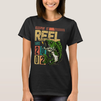 ヴィンテージ魚釣り素晴らし2002年以来フィッシャー誕生日 Tシャツ