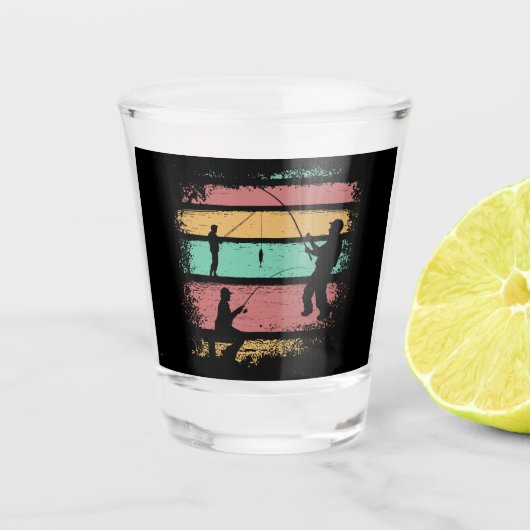 ヴィンテージ魚釣り ショットグラス (正面)