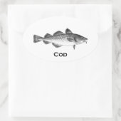 ヴィンテージ魚釣り – タラ 楕円形シール (バッグ)