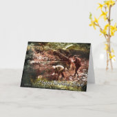 ヴィンテージ魚釣りBDD カード (黄色い花)