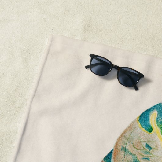 ヴィンテージ魚類科学イラストレーション ビーチタオル (インサイチュ)