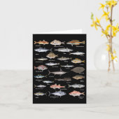 ヴィンテージ魚類識別図魚釣り カード (黄色い花)