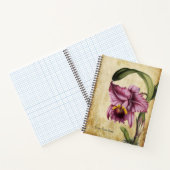 ヴィンテージ鮮やかカトレヤラヴィアタオーキッド ノートブック (内部)