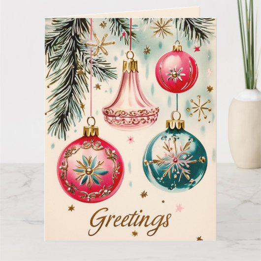ヴィンテージ鮮やかクリスマスオーナメント カード (正面)