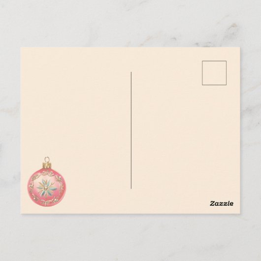 ヴィンテージ鮮やかクリスマスオーナメント ポストカード (裏面)