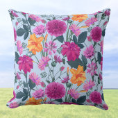 ヴィンテージ鮮やかサマーレッドブルゴーディガーデンフローラ クッション