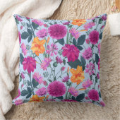 ヴィンテージ鮮やかサマーレッドブルゴーディガーデンフローラ クッション (ブランケット)