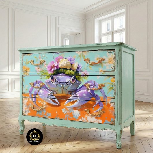 ヴィンテージ鮮やかフローラカニの切り離し 薄葉紙