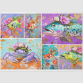 ヴィンテージ鮮やかフローラカニの切り離し 薄葉紙 (正面)