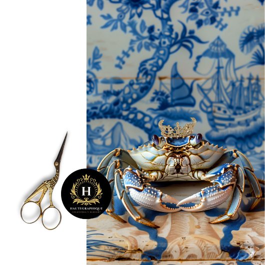 ヴィンテージ鮮やかフローラキングカニの切り離し 薄葉紙