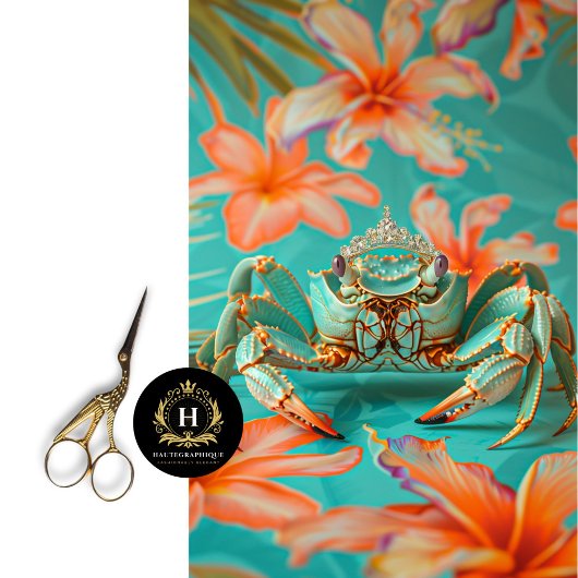 ヴィンテージ鮮やかフローラキングカニの切り離し 薄葉紙