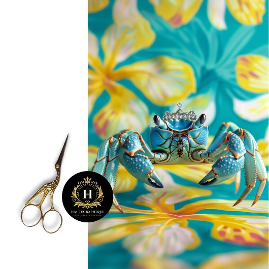 ヴィンテージ鮮やかフローラキングカニの切り離し 薄葉紙