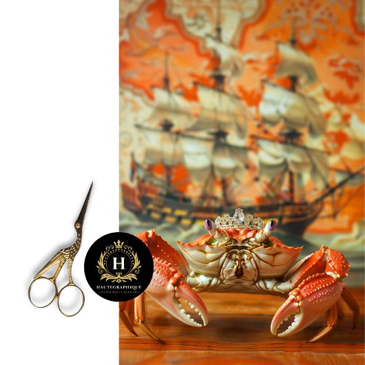 ヴィンテージ鮮やかフローラキングカニの切り離し 薄葉紙