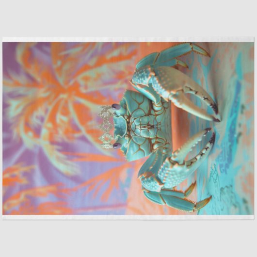 ヴィンテージ鮮やかフローラキングカニの切り離し 薄葉紙 (正面)