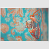 ヴィンテージ鮮やかフローラキングカニの切り離し 薄葉紙 (正面)