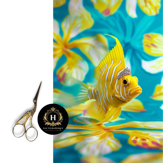 ヴィンテージ鮮やかフローラ魚の切り離し 薄葉紙