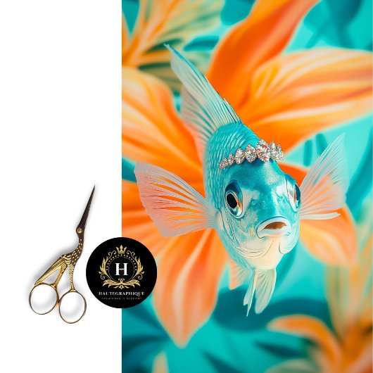 ヴィンテージ鮮やかフローラ魚の切り離し 薄葉紙