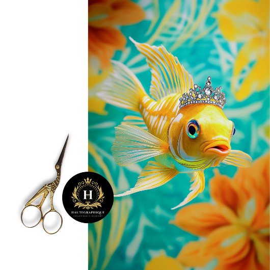 ヴィンテージ鮮やかフローラ魚の切り離し 薄葉紙