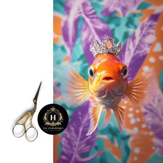 ヴィンテージ鮮やかフローラ魚の切り離し 薄葉紙