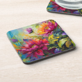 ヴィンテージ鮮やか絵を描フローラ懸命 コースター