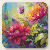 ヴィンテージ鮮やか絵を描フローラ懸命 コースター (正面)