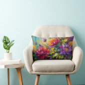 ヴィンテージ鮮やか絵を描フローラ ランバークッション (椅子)