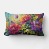 ヴィンテージ鮮やか絵を描フローラ ランバークッション (正面)