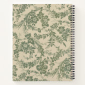 ヴィンテージ鮮やか緑花柄 ノートブック (裏面)
