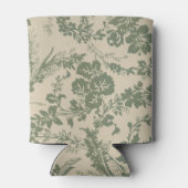 ヴィンテージ鮮やか緑花柄 缶クーラー (裏面)