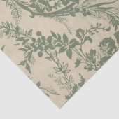 ヴィンテージ鮮やか緑花柄 薄葉紙 (詳細)