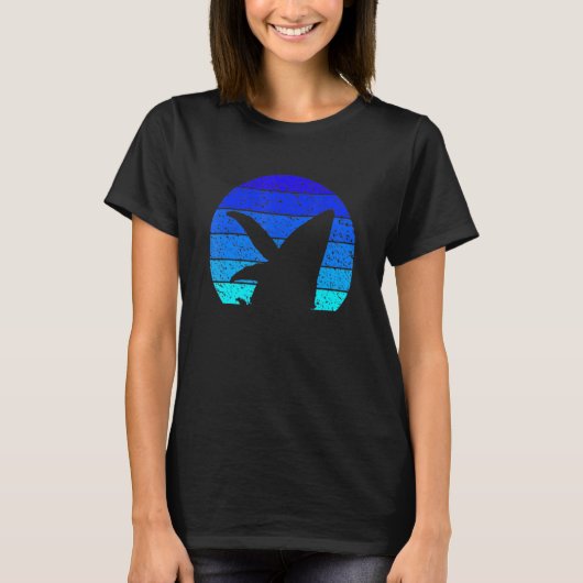 ヴィンテージ鯨レトロサンセットホエールティー Tシャツ (正面)