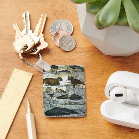 ヴィンテージ鯨、アザラシ及びセイウチ、海産動物 キーホルダー (デスク)