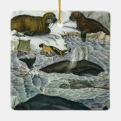 ヴィンテージ鯨、アザラシ及びセイウチ、海産動物 セラミックオーナメント (裏面)