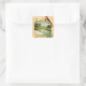 ヴィンテージ鳥おもしろい動物シール スクエアシール (バッグ)