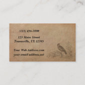 ヴィンテージ鳥およびスクロール名刺 名刺 (裏面)