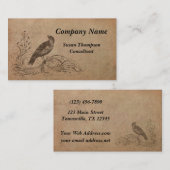 ヴィンテージ鳥およびスクロール名刺 名刺 (正面/裏面)