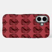 ヴィンテージ鳥かごバーガンディ柄 Case-Mate iPhoneケース (裏面 (横))