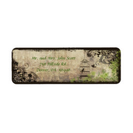 ヴィンテージ鳥かご結婚式返信住所ラベル ラベル