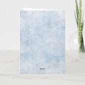 ヴィンテージ鳥が咲く枝の青空に空白の サンキューカード (裏面)