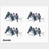 ヴィンテージ鳥が枝に 長方形シール (シート)