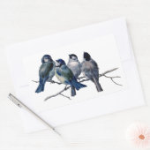 ヴィンテージ鳥が枝に 長方形シール (封筒)